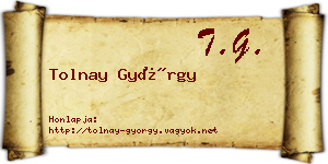 Tolnay György névjegykártya